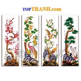 Tranh thêu phú quý bốn mùa